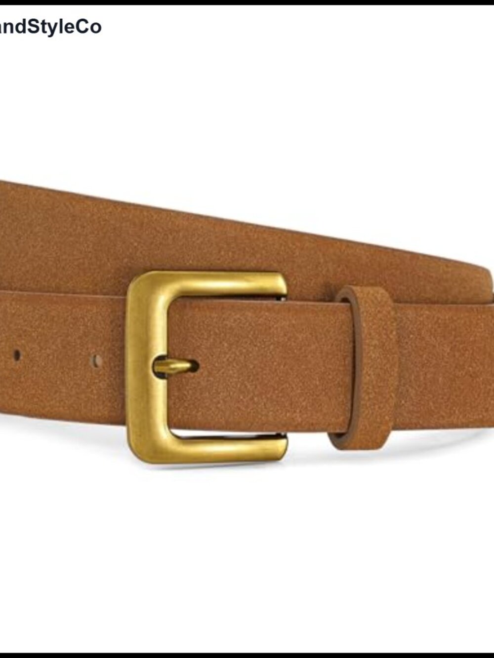 Women's Suede Belt with Gold Buckle Chunky Retro Waist Belt for Jeans & Dresses